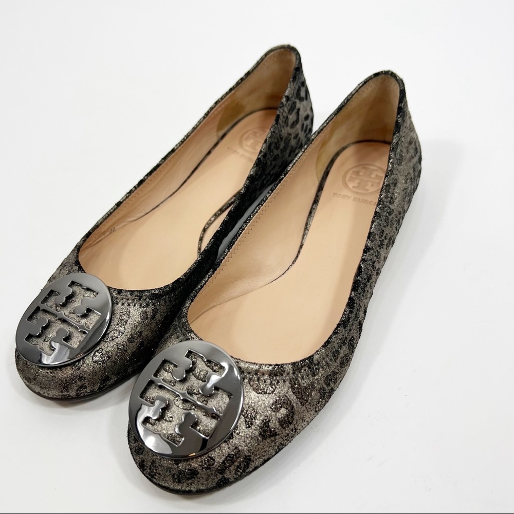 Tory Burch Leopard Print Gray Flats 9.5